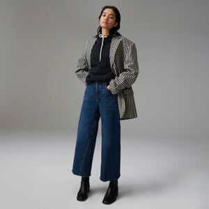 EVERLANE Women's Way High Cropped Wide Leg Sailor Dark Wash Jeans Size 29